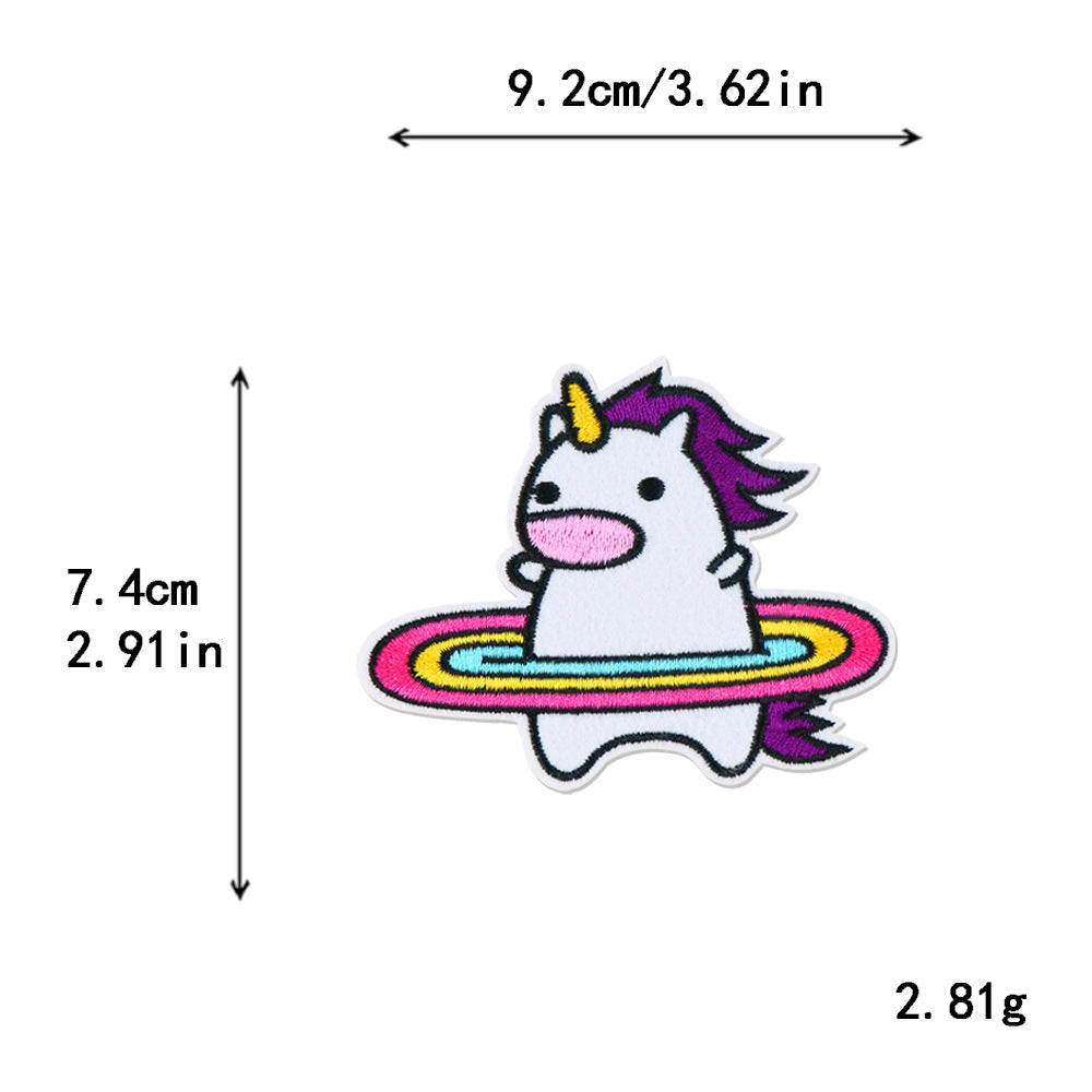 Wholesale  DIY Embroidered Unicorn Cloth Patch Hat Clothes Patch